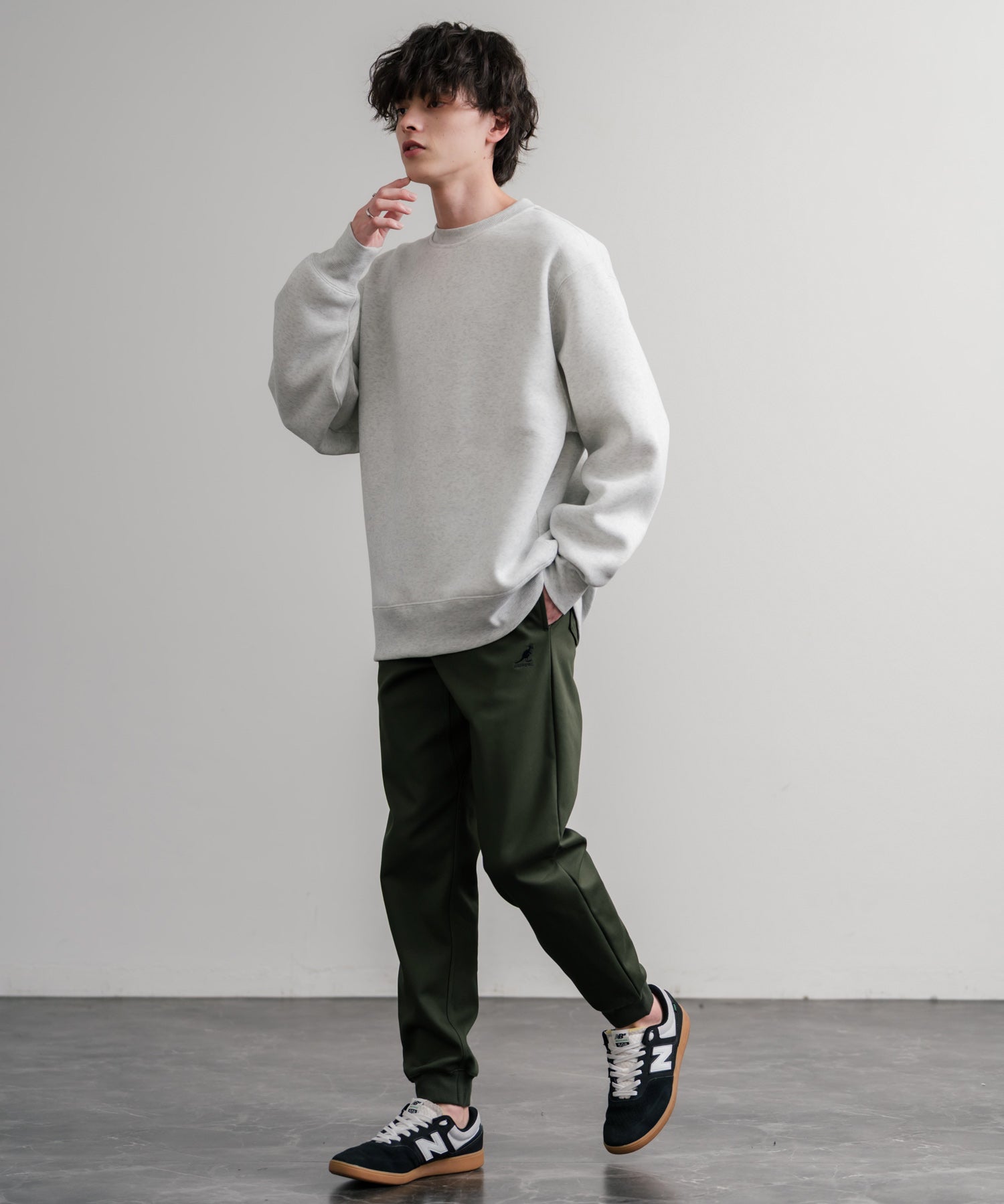 KANGOL カンゴール 別注コラボ蓄熱裏フリースヒートテーパードジョガーイージーパンツ 14622