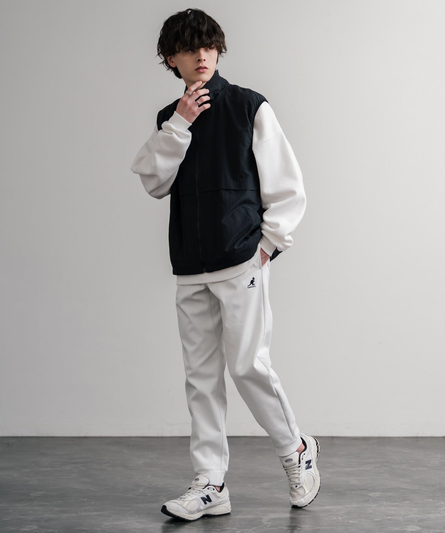 KANGOL カンゴール 別注コラボ蓄熱裏フリースヒートテーパードジョガーイージーパンツ 14622