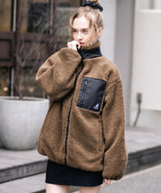 KANGOL カンゴール 別注コラボロゴ刺繍シープボアフリースジャケット/ブルゾン	 14623