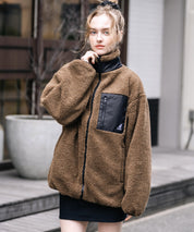 KANGOL カンゴール 別注コラボロゴ刺繍シープボアフリースジャケット/ブルゾン	 14623