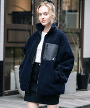 KANGOL カンゴール 別注コラボロゴ刺繍シープボアフリースジャケット/ブルゾン	 14623