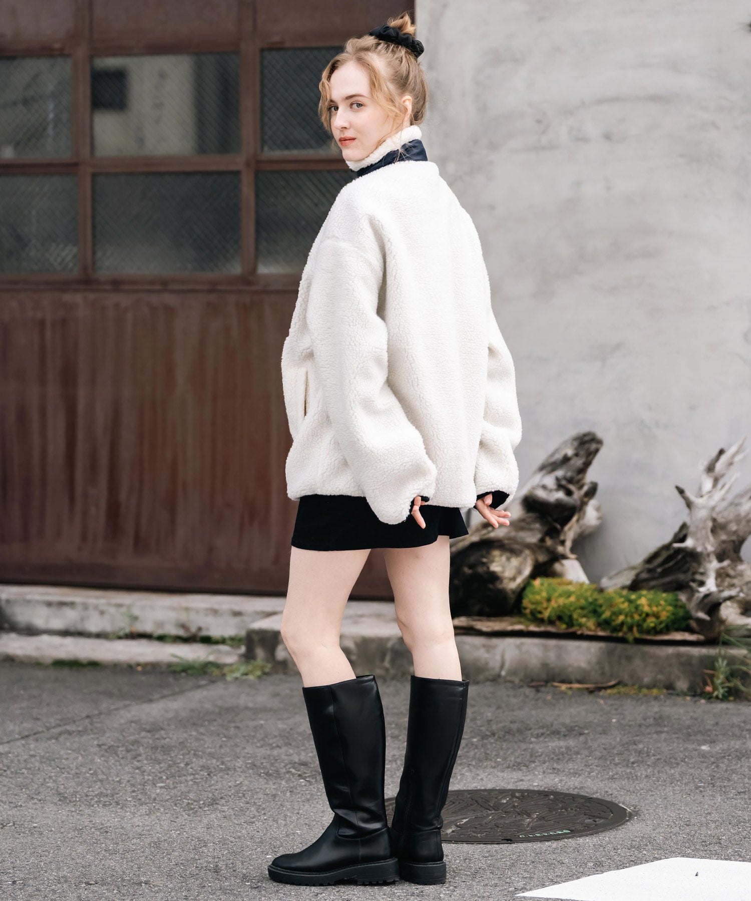 KANGOL カンゴール 別注コラボロゴ刺繍シープボアフリースジャケット/ブルゾン	 14623