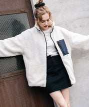 KANGOL カンゴール 別注コラボロゴ刺繍シープボアフリースジャケット/ブルゾン	 14623