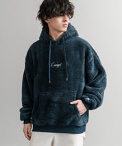 新色追加 KANGOL カンゴール 別注コラボ ロゴ刺繍シャギーボアフリースプルオーバーパーカー 14624