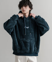 新色追加 KANGOL カンゴール 別注コラボ ロゴ刺繍シャギーボアフリースプルオーバーパーカー 14624