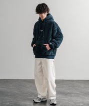 新色追加 KANGOL カンゴール 別注コラボ ロゴ刺繍シャギーボアフリースプルオーバーパーカー 14624
