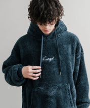 新色追加 KANGOL カンゴール 別注コラボ ロゴ刺繍シャギーボアフリースプルオーバーパーカー 14624