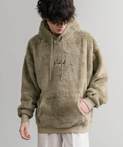 KANGOL カンゴール 別注コラボ ロゴ刺繍シャギーボアフリースプルオーバーパーカー 14624