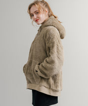 KANGOL カンゴール 別注コラボ ロゴ刺繍シャギーボアフリースプルオーバーパーカー 14624