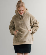 KANGOL カンゴール 別注コラボ ロゴ刺繍シャギーボアフリースプルオーバーパーカー 14624