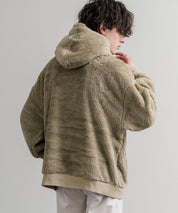KANGOL カンゴール 別注コラボ ロゴ刺繍シャギーボアフリースプルオーバーパーカー 14624