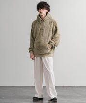 KANGOL カンゴール 別注コラボ ロゴ刺繍シャギーボアフリースプルオーバーパーカー 14624