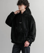 KANGOL カンゴール 別注コラボ ロゴ刺繍シャギーボアフリースプルオーバーパーカー 14624