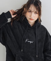 新色追加 KANGOL カンゴール 別注コラボ ロゴ刺繍シャギーボアフリースプルオーバーパーカー 14624