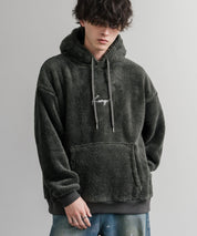 KANGOL カンゴール 別注コラボ ロゴ刺繍シャギーボアフリースプルオーバーパーカー 14624