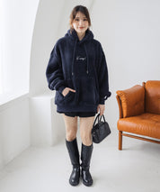 新色追加 KANGOL カンゴール 別注コラボ ロゴ刺繍シャギーボアフリースプルオーバーパーカー 14624