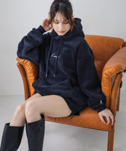 新色追加 KANGOL カンゴール 別注コラボ ロゴ刺繍シャギーボアフリースプルオーバーパーカー 14624