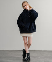 KANGOL カンゴール 別注コラボ ロゴ刺繍シャギーボアフリースプルオーバーパーカー 14624