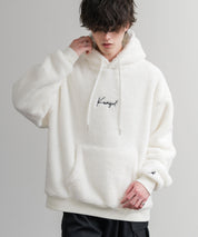 KANGOL カンゴール 別注コラボ ロゴ刺繍シャギーボアフリースプルオーバーパーカー 14624