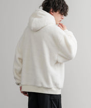 KANGOL カンゴール 別注コラボ ロゴ刺繍シャギーボアフリースプルオーバーパーカー 14624