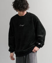 KANGOL カンゴール 別注コラボ ロゴ刺繍シャギーボアフリースクルーネックトレーナー 14625