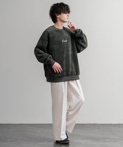 KANGOL カンゴール 別注コラボ ロゴ刺繍シャギーボアフリースクルーネックトレーナー 14625
