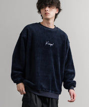 KANGOL カンゴール 別注コラボ ロゴ刺繍シャギーボアフリースクルーネックトレーナー 14625