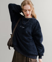 KANGOL カンゴール 別注コラボ ロゴ刺繍シャギーボアフリースクルーネックトレーナー 14625