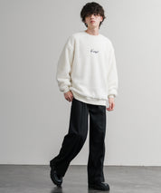 KANGOL カンゴール 別注コラボ ロゴ刺繍シャギーボアフリースクルーネックトレーナー 14625