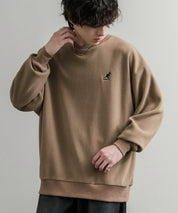 KANGOL 別注コラボ オーバーサイズロゴ刺繍裏起毛マイクロフリースプルオーバートレーナー 14626