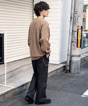 KANGOL 別注コラボ オーバーサイズロゴ刺繍裏起毛マイクロフリースプルオーバートレーナー 14626