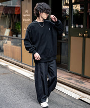 KANGOL 別注コラボ オーバーサイズロゴ刺繍裏起毛マイクロフリースプルオーバートレーナー 14626