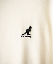 KANGOL 別注コラボ オーバーサイズロゴ刺繍裏起毛マイクロフリースプルオーバートレーナー 14626