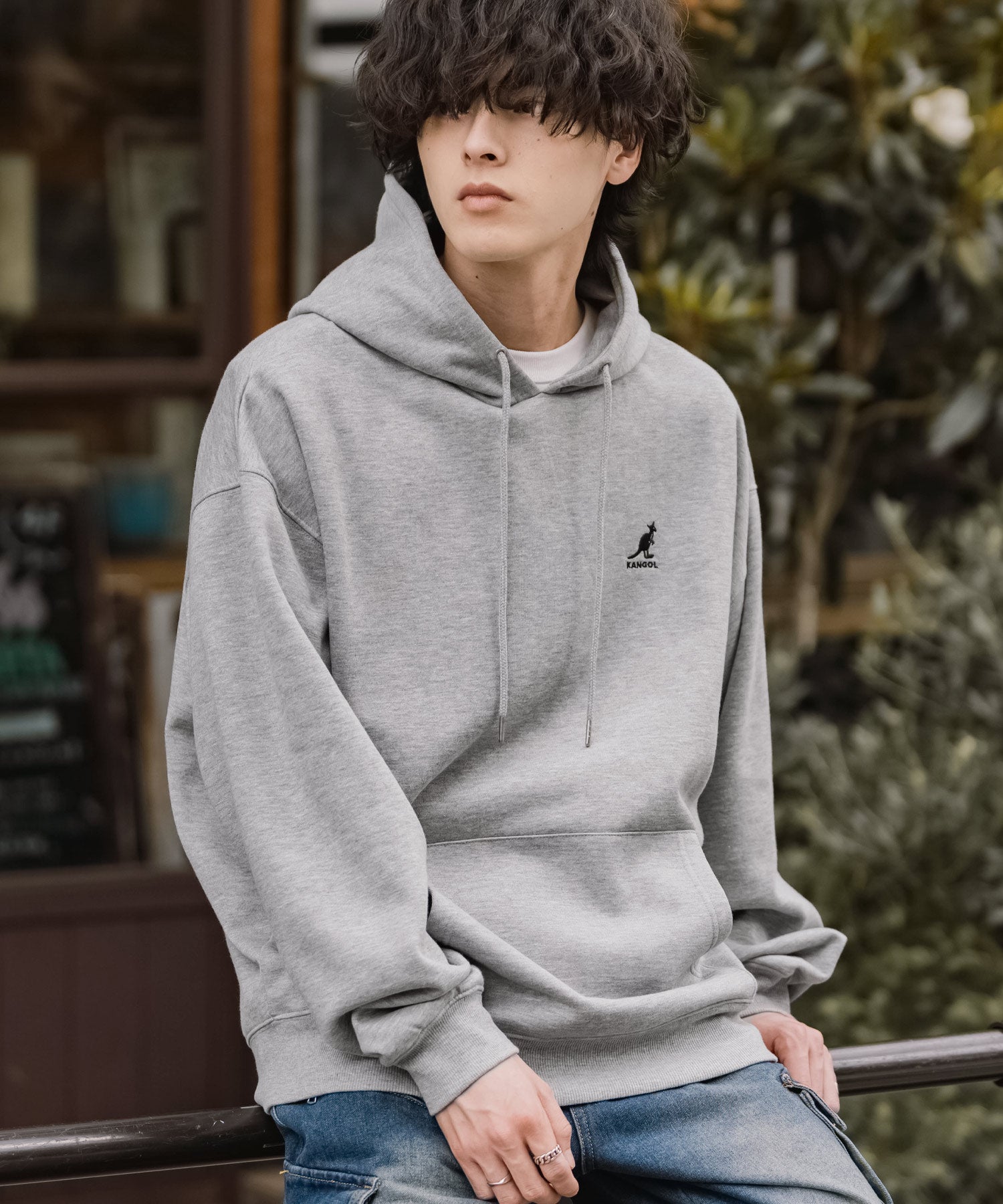 新色追加 KANGOL カンゴール 別注コラボオーバーサイズ裏起毛ロゴ刺繍プルパーカー	14627 【セットアップ可能】