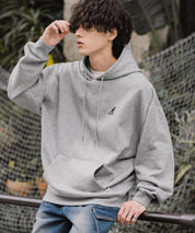 新色追加 KANGOL カンゴール 別注コラボオーバーサイズ裏起毛ロゴ刺繍プルパーカー	14627 【セットアップ可能】