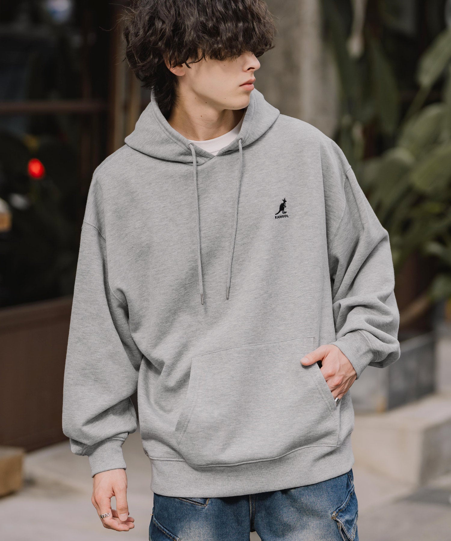 新色追加 KANGOL カンゴール 別注コラボオーバーサイズ裏起毛ロゴ刺繍プルパーカー	14627 【セットアップ可能】