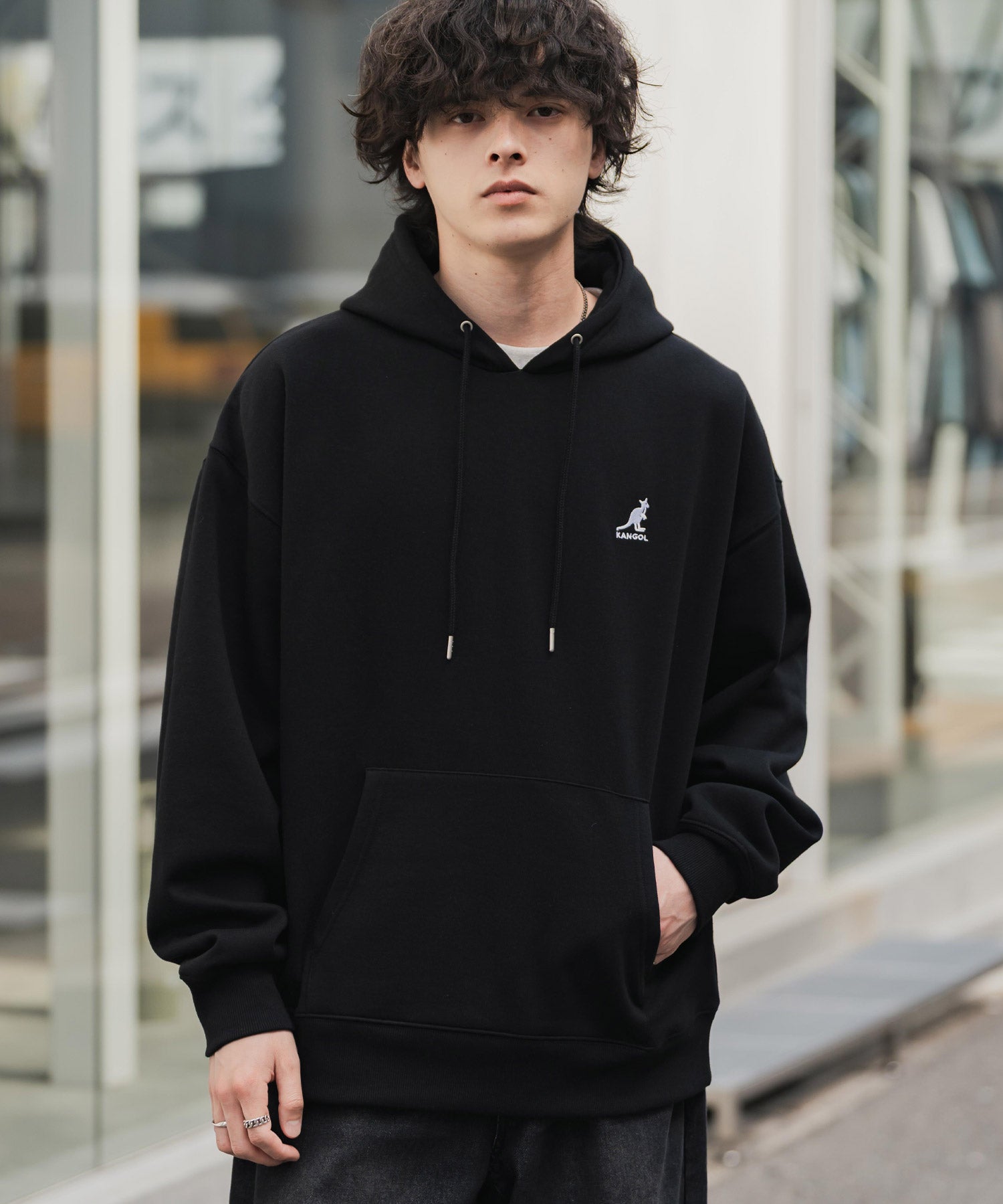 新色追加 KANGOL カンゴール 別注コラボオーバーサイズ裏起毛ロゴ刺繍プルパーカー	14627 【セットアップ可能】