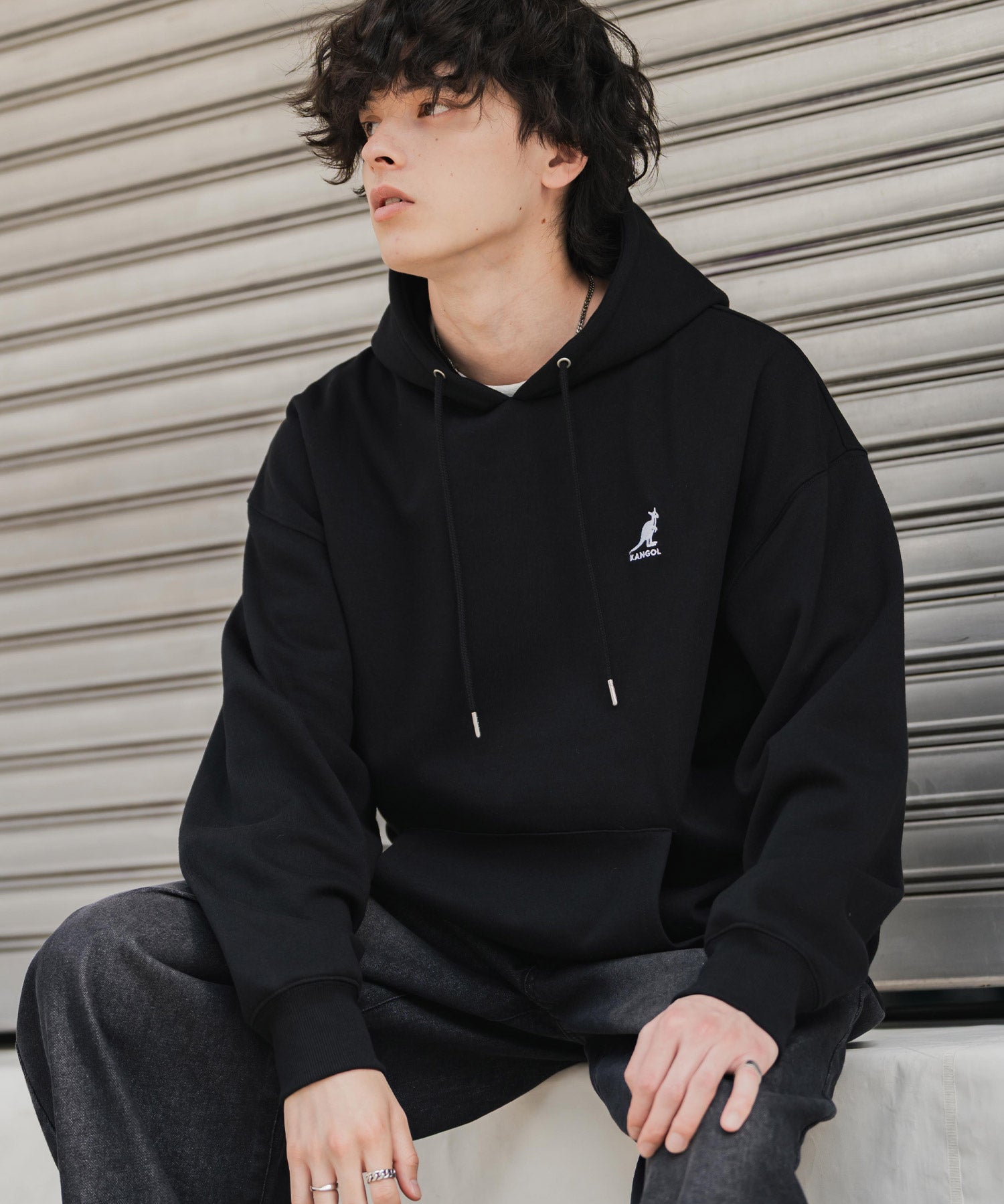 新色追加 KANGOL カンゴール 別注コラボオーバーサイズ裏起毛ロゴ刺繍プルパーカー	14627 【セットアップ可能】