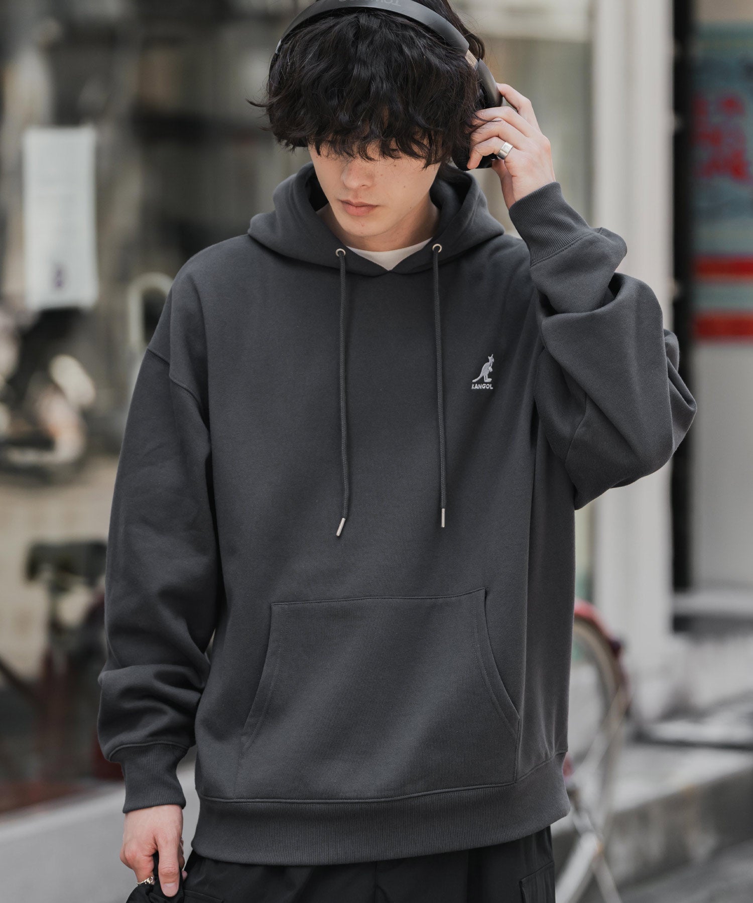 新色追加 KANGOL カンゴール 別注コラボオーバーサイズ裏起毛ロゴ刺繍プルパーカー	14627 【セットアップ可能】