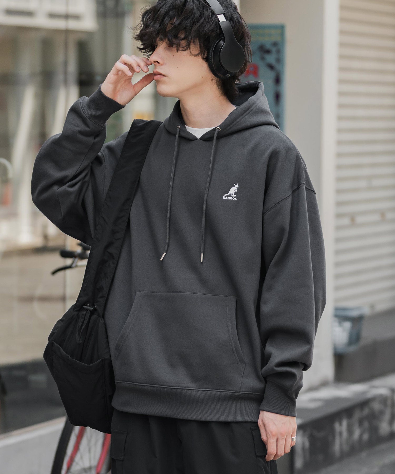 新色追加 KANGOL カンゴール 別注コラボオーバーサイズ裏起毛ロゴ刺繍プルパーカー	14627 【セットアップ可能】