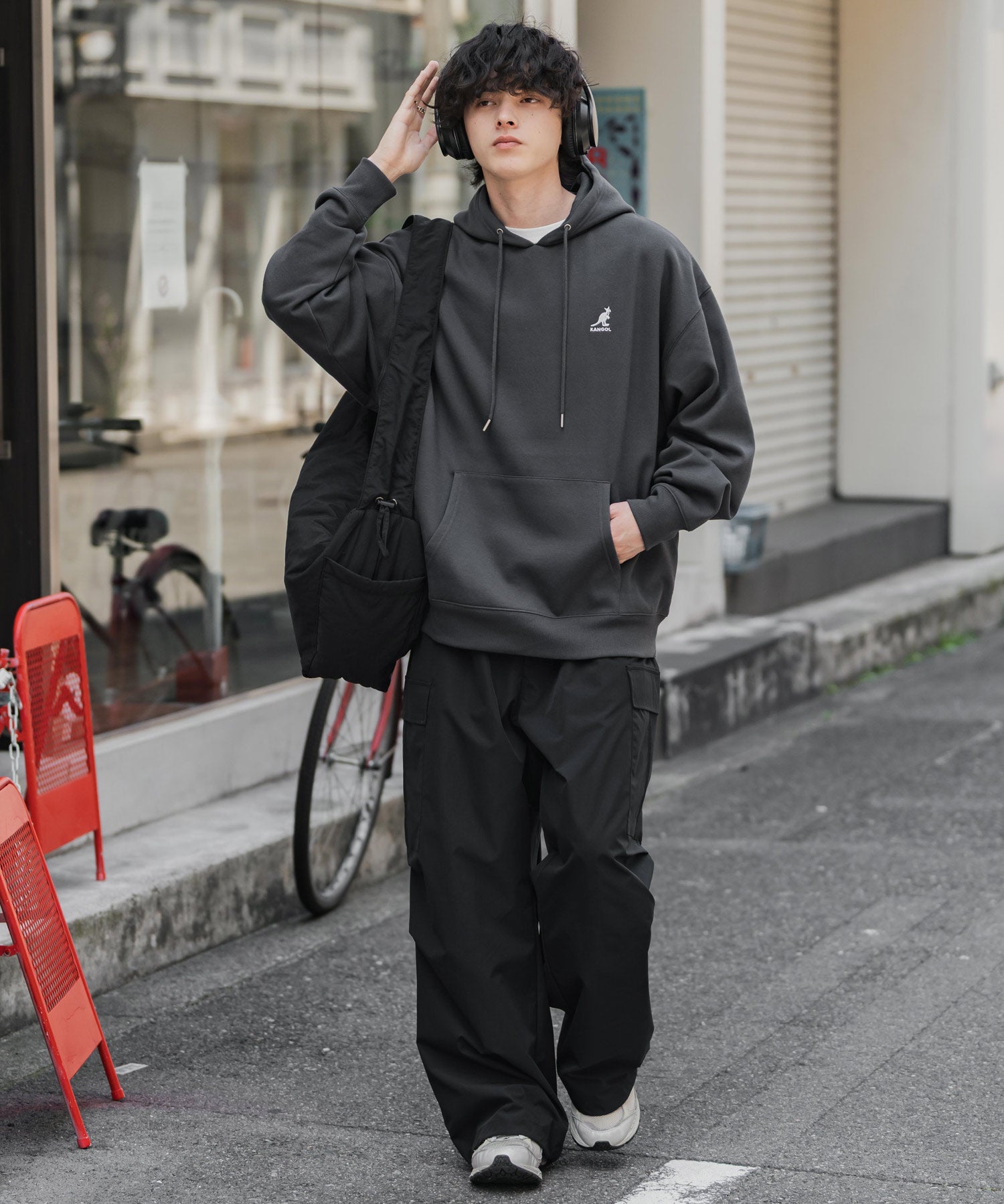 新色追加 KANGOL カンゴール 別注コラボオーバーサイズ裏起毛ロゴ刺繍プルパーカー	14627 【セットアップ可能】