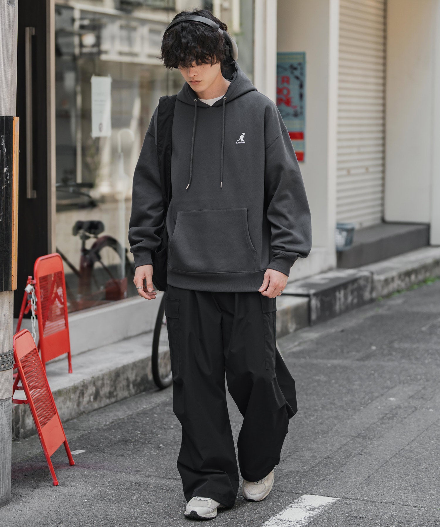 新色追加 KANGOL カンゴール 別注コラボオーバーサイズ裏起毛ロゴ刺繍プルパーカー	14627 【セットアップ可能】
