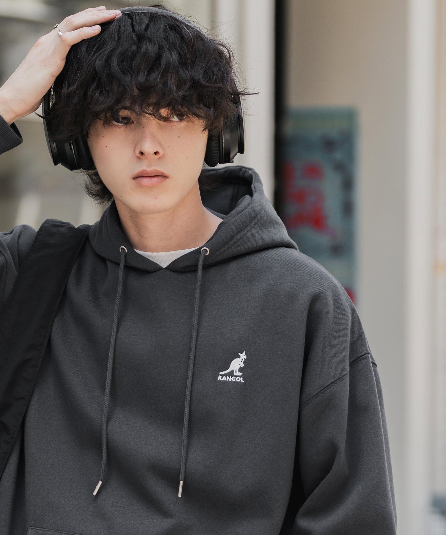 新色追加 KANGOL カンゴール 別注コラボオーバーサイズ裏起毛ロゴ刺繍プルパーカー	14627 【セットアップ可能】
