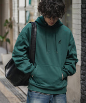 新色追加 KANGOL カンゴール 別注コラボオーバーサイズ裏起毛ロゴ刺繍プルパーカー	14627 【セットアップ可能】