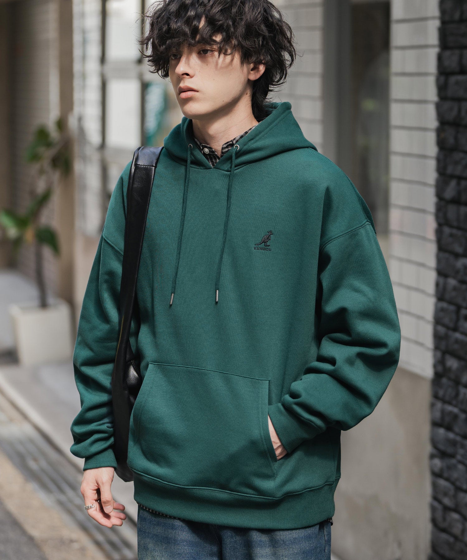 新色追加 KANGOL カンゴール 別注コラボオーバーサイズ裏起毛ロゴ刺繍プルパーカー	14627 【セットアップ可能】