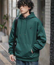 新色追加 KANGOL カンゴール 別注コラボオーバーサイズ裏起毛ロゴ刺繍プルパーカー	14627 【セットアップ可能】