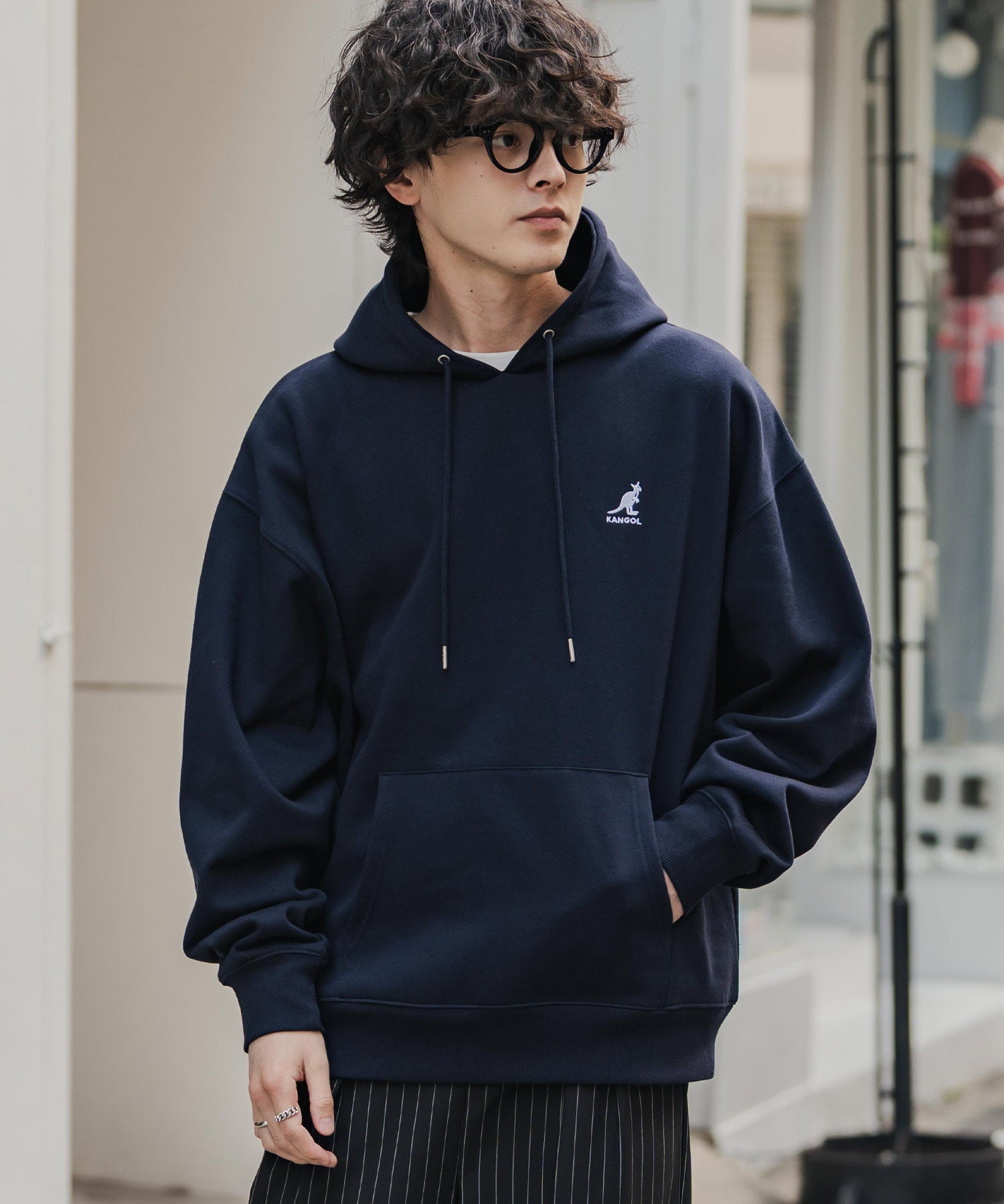 新色追加 KANGOL カンゴール 別注コラボオーバーサイズ裏起毛ロゴ刺繍プルパーカー	14627 【セットアップ可能】