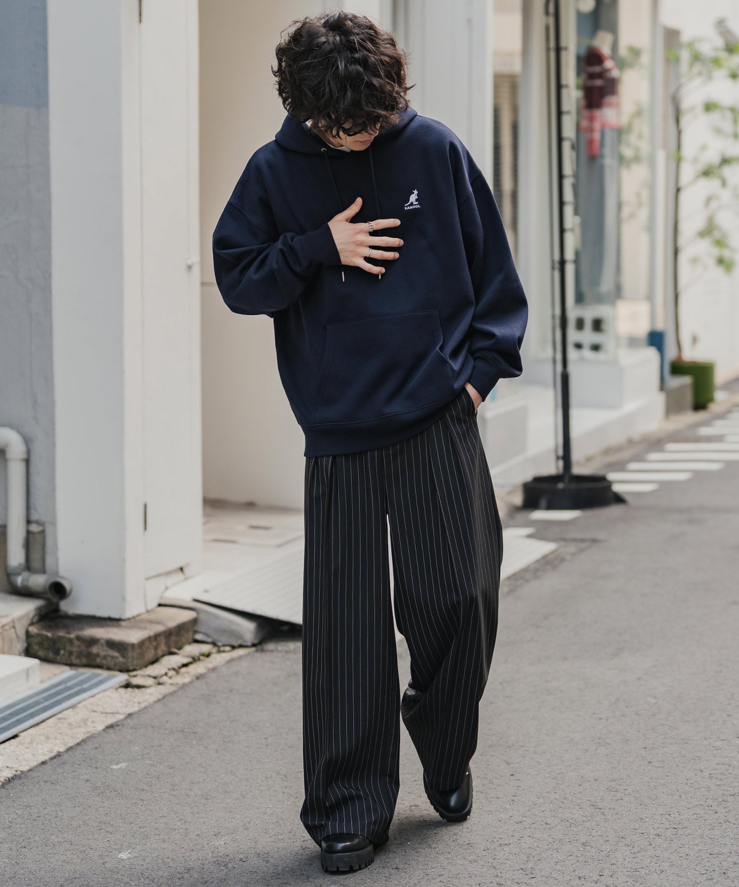 新色追加 KANGOL カンゴール 別注コラボオーバーサイズ裏起毛ロゴ刺繍プルパーカー	14627 【セットアップ可能】