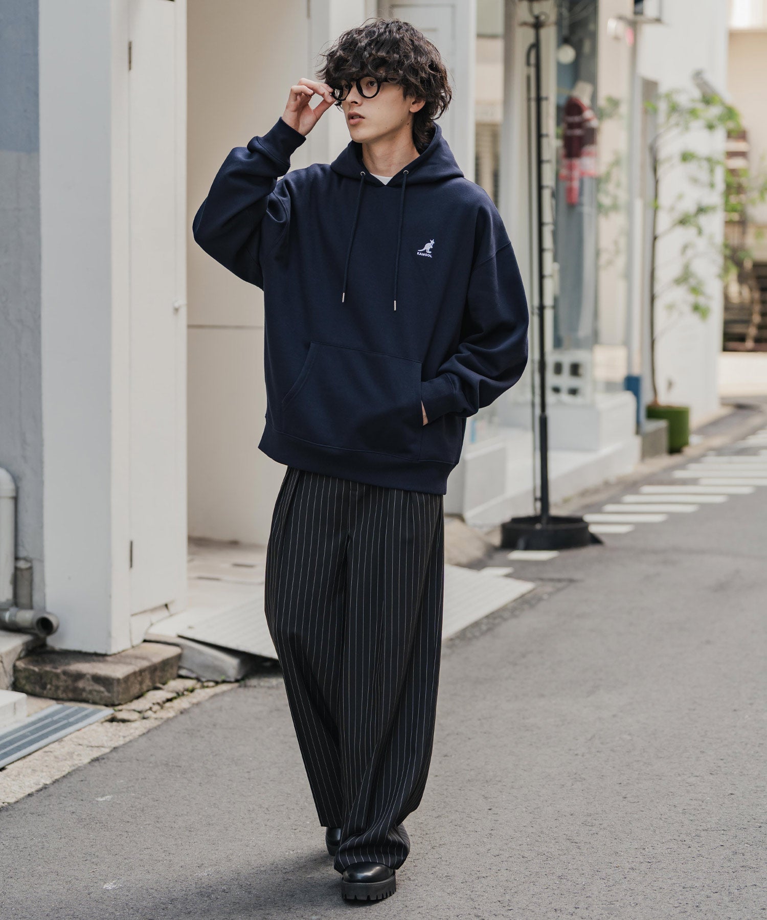 新色追加 KANGOL カンゴール 別注コラボオーバーサイズ裏起毛ロゴ刺繍プルパーカー	14627 【セットアップ可能】