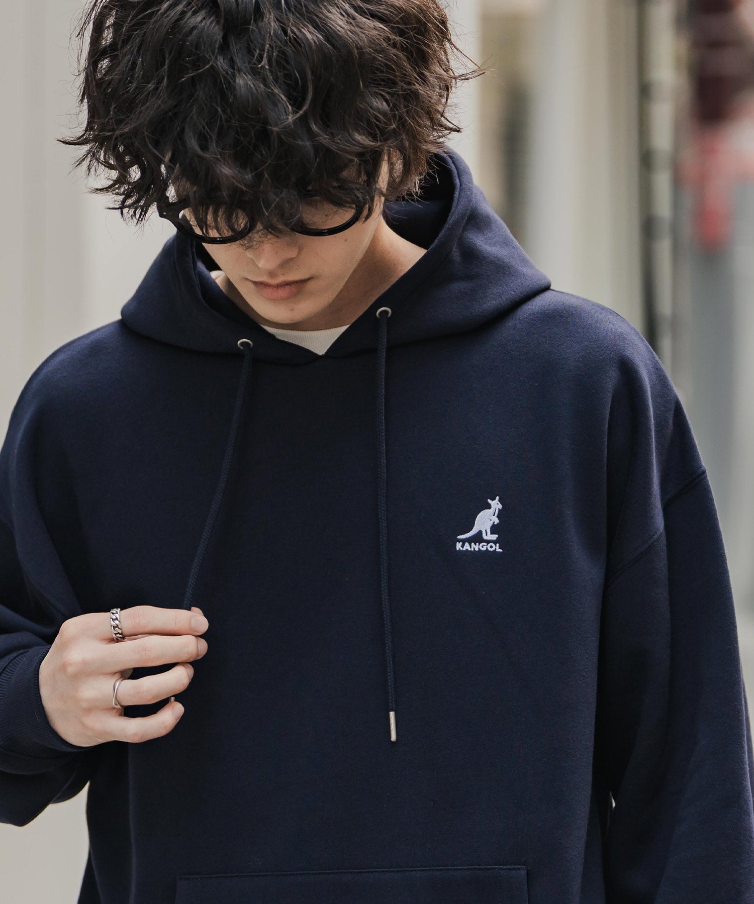 新色追加 KANGOL カンゴール 別注コラボオーバーサイズ裏起毛ロゴ刺繍プルパーカー	14627 【セットアップ可能】